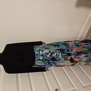 Leslie Fay Black & Green Dress size12